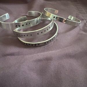 Silver Stamped Bracelets and Rings